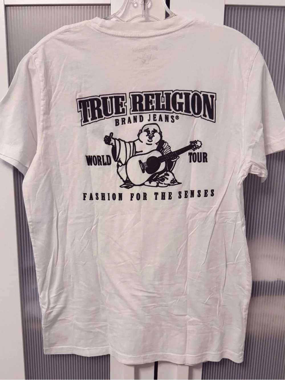 True Religion White Graphic Tee World Tour Unisex Tshirt Men Size M